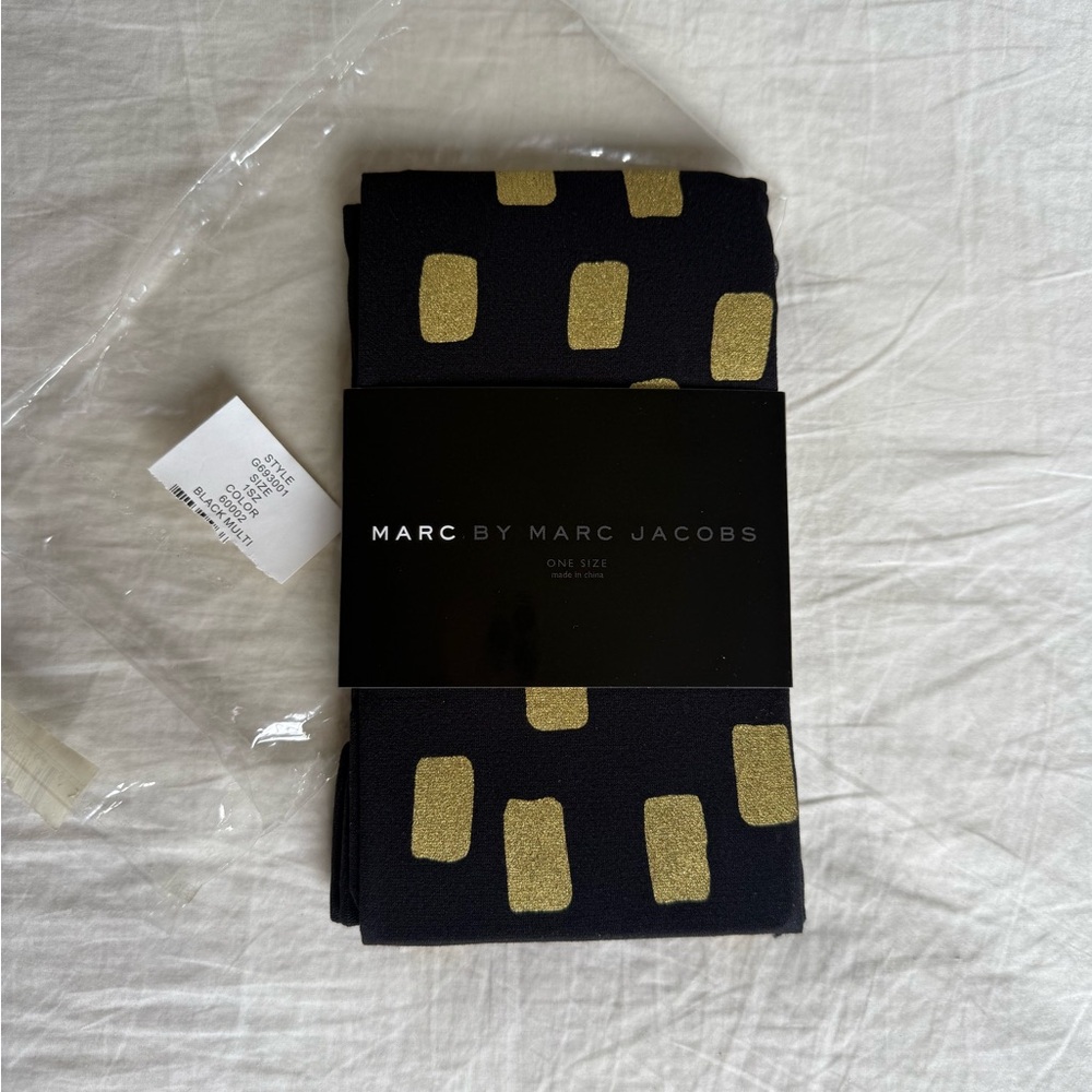 Marc by Marc Jacobs Black Tights with Gold Patterns